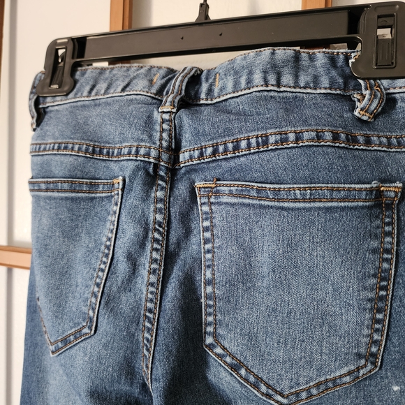 Free People Blue Distressed Skinny Jeans - Picture 5 of 6